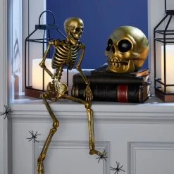 Hyde & EEK! Boutique 24" Gold Halloween Posable Skeleton - Hyde & EEK! Boutique™