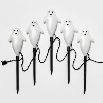 Hyde & EEK! Boutique 5ct Incandescent Clear Ghost Halloween Pathway Stake Lights - Hyde & EEK! Boutique™ 2 Hyde & EEK! Boutique 5ct Incandescent Clear Ghost Halloween Pathway Stake Lights - Hyde & EEK! Boutique™ - Image 2