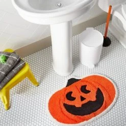 Hyde & EEK! Boutique 17"x24" Halloween Pumpkin Bath Rug Orange - Hyde & EEK! Boutique™