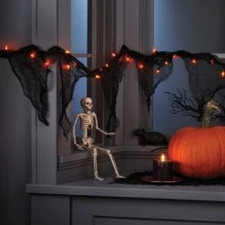 Hyde & EEK! Boutique 9' Incandescent Gauze Garland Halloween Orange String Lights - Hyde & EEK! Boutique™