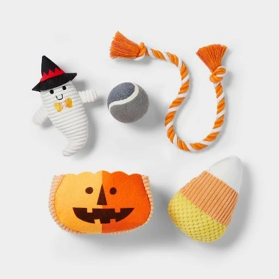 Hyde & EEK! Boutique Halloween Pumpkin Dog Toy Set - 4ct - Hyde & EEK! Boutique™ 1 Hyde & EEK! Boutique Halloween Pumpkin Dog Toy Set - 4ct - Hyde & EEK! Boutique™