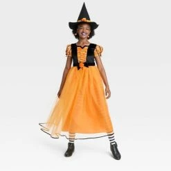 Kids' Witch Halloween Costume Dress with Hat - Hyde & EEK! Boutique™ Multicolor -Hyde & EEK! Boutique Shop GUEST 6247b5d3 4964 40ff aedd 4c11e1851f68