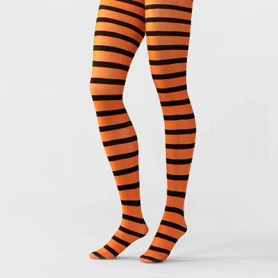 Women's Striped Opaque Halloween Tights - Hyde & EEK! Boutique™ Black/Orange 6 Women's Striped Opaque Halloween Tights - Hyde & EEK! Boutique™ Black/Orange - Image 6