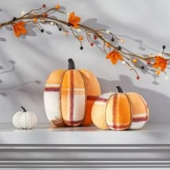 Hyde & EEK! Boutique Harvest Plaid Pumpkin Large Orange/Burgundy/Cream - Hyde & EEK! Boutique™