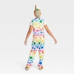 Kids' Rainbow Stars Unicorn Halloween Costume Jumpsuit with Headpiece - Hyde & EEK! Boutique™