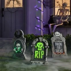 Hyde & EEK! Boutique Light Up RIP Skeleton Blow Mold Halloween Decorative Tombstone - Hyde & EEK! Boutique™
