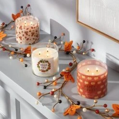 Hyde & EEK! Boutique 14oz Pumpkin Spice Jar Happy Harvest with Lid Halloween Candle Off-White - Hyde & EEK! Boutique™