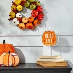 Hyde & EEK! Boutique Harvest Reversible Spinning Metal Pumpkin Sign - Hyde & EEK! Boutique™