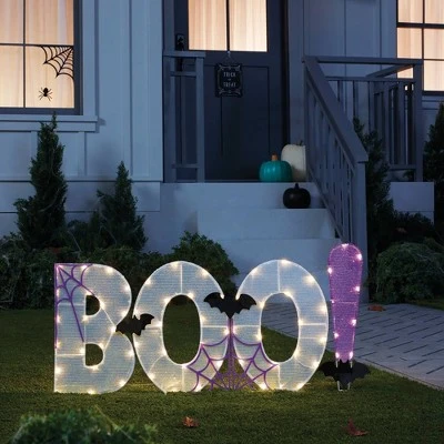 Hyde & EEK! Boutique 18" LED White Mesh 'BOO!' Halloween Novelty Silhouette Light - Hyde & EEK! Boutique™ 1 Hyde & EEK! Boutique 18" LED White Mesh 'BOO!' Halloween Novelty Silhouette Light - Hyde & EEK! Boutique™