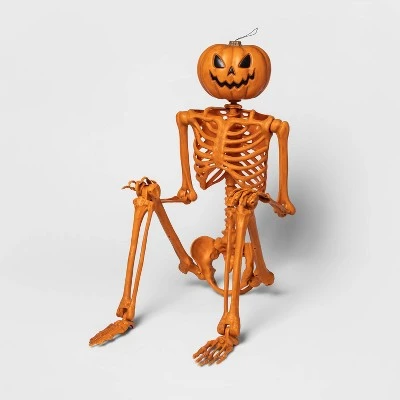 Hyde & EEK! Boutique 60" Posable Pumpkin Skeleton Halloween Decorative Mannequin - Hyde & EEK! Boutique™ 2 Hyde & EEK! Boutique 60" Posable Pumpkin Skeleton Halloween Decorative Mannequin - Hyde & EEK! Boutique™ - Image 2