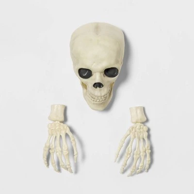Hyde & EEK! Boutique Glow in the Dark Skull with Hands Halloween Decorative Prop - Hyde & EEK! Boutique™ 2 Hyde & EEK! Boutique Glow in the Dark Skull with Hands Halloween Decorative Prop - Hyde & EEK! Boutique™ - Image 2