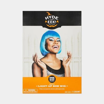 Hyde & EEK! Boutique Adult Light Up Blue Bob Halloween Costume Wig - Hyde & EEK! Boutique™ 1 Hyde & EEK! Boutique Adult Light Up Blue Bob Halloween Costume Wig - Hyde & EEK! Boutique™