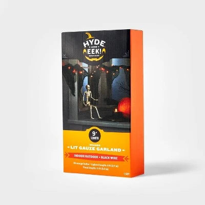 Hyde & EEK! Boutique 9' Incandescent Gauze Garland Halloween Orange String Lights - Hyde & EEK! Boutique™ 2 Hyde & EEK! Boutique 9' Incandescent Gauze Garland Halloween Orange String Lights - Hyde & EEK! Boutique™ - Image 2