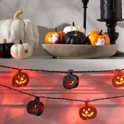 Hyde & EEK! Boutique 10ct LED Wood Pumpkin Halloween String Lights - Hyde & EEK! Boutique™