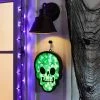 Hyde & EEK! Boutique 12" LED Hanging Skull with Flame Effect Halloween Novelty Silhouette Light - Hyde & EEK! Boutique™