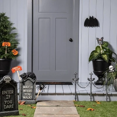 Hyde & EEK! Boutique 3' Bats Fence with Chains Halloween Decorative Yard Stakes - Hyde & EEK! Boutique™ 1 Hyde & EEK! Boutique 3' Bats Fence with Chains Halloween Decorative Yard Stakes - Hyde & EEK! Boutique™
