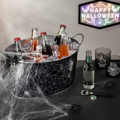 Hyde & EEK! Boutique Spiderweb Metal Halloween Beverage Tub - Hyde & EEK! Boutique™ 1 Hyde & EEK! Boutique Spiderweb Metal Halloween Beverage Tub - Hyde & EEK! Boutique™