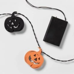 Hyde & EEK! Boutique 10ct LED Wood Pumpkin Halloween String Lights - Hyde & EEK! Boutique™ -Hyde & EEK! Boutique Shop GUEST c278adab 83bb 4ee4 95ec 0b2d92297d14
