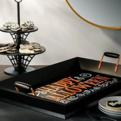 Hyde & EEK! Boutique 16" Web Metal Halloween Two-Tier Stand Tray - Hyde & EEK! Boutique™