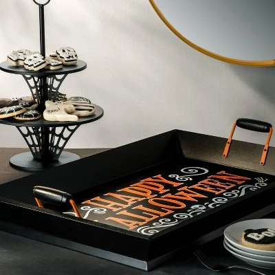 Hyde & EEK! Boutique 16" Web Metal Halloween Two-Tier Stand Tray - Hyde & EEK! Boutique™ 1 Hyde & EEK! Boutique 16" Web Metal Halloween Two-Tier Stand Tray - Hyde & EEK! Boutique™
