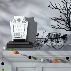 Hyde & EEK! Boutique Black Three Wheel Bike with Broom Halloween Decorative Prop - Hyde & EEK! Boutique™