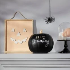 Hyde & EEK! Boutique Bootiful Painted Pumpkin 'Happy Haunting' Halloween Decorative Figurine - Hyde & EEK! Boutique™