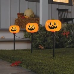 Hyde & EEK! Boutique 5ct Incandescent Clear Pumpkin Halloween Pathway Stake Lights - Hyde & EEK! Boutique™