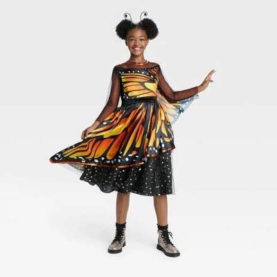 Kids' Monarch Butterfly Halloween Costume Dress with Headpiece - Hyde & EEK! Boutique™ Multi-colored 3 Kids' Monarch Butterfly Halloween Costume Dress with Headpiece - Hyde & EEK! Boutique™ Multi-colored - Image 3