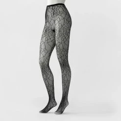 Women's Spider Web Net Halloween Tights - Hyde & EEK! Boutique™ Black