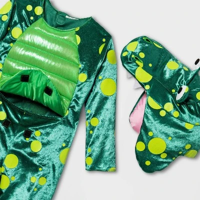 Toddler Adaptive Glow in the Dark Crocodile Halloween Costume Jumpsuit - Hyde & EEK! Boutique™ Green 2 Toddler Adaptive Glow in the Dark Crocodile Halloween Costume Jumpsuit - Hyde & EEK! Boutique™ Green - Image 2