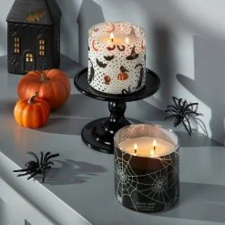 Hyde & EEK! Boutique 14oz Ghost Train Spiderweb Jar Halloween Candle with Lid Off-White - Hyde & EEK! Boutique™
