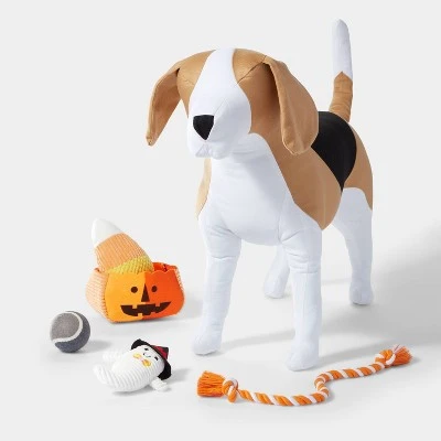 Hyde & EEK! Boutique Halloween Pumpkin Dog Toy Set - 4ct - Hyde & EEK! Boutique™ 2 Hyde & EEK! Boutique Halloween Pumpkin Dog Toy Set - 4ct - Hyde & EEK! Boutique™ - Image 2