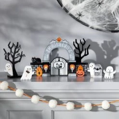 Hyde & EEK! Boutique Wood Mini Mantle Ghosts and Tree Halloween Decorative Prop - Hyde & EEK! Boutique™
